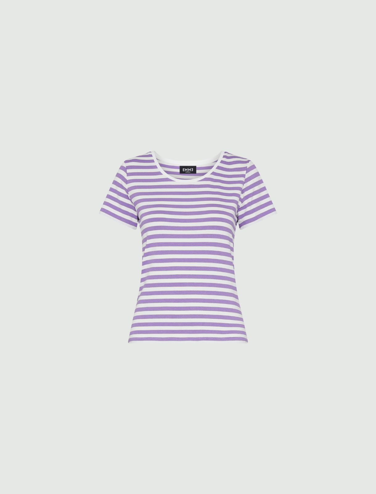 Striped T-shirt - Lilac - Marina Rinaldi - 4