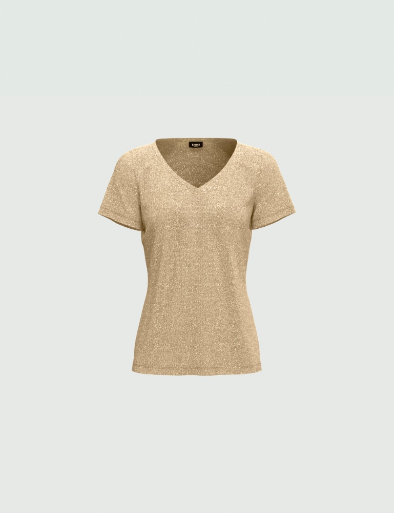 Rippstrick-T-Shirt - Gold - Emme  - 2