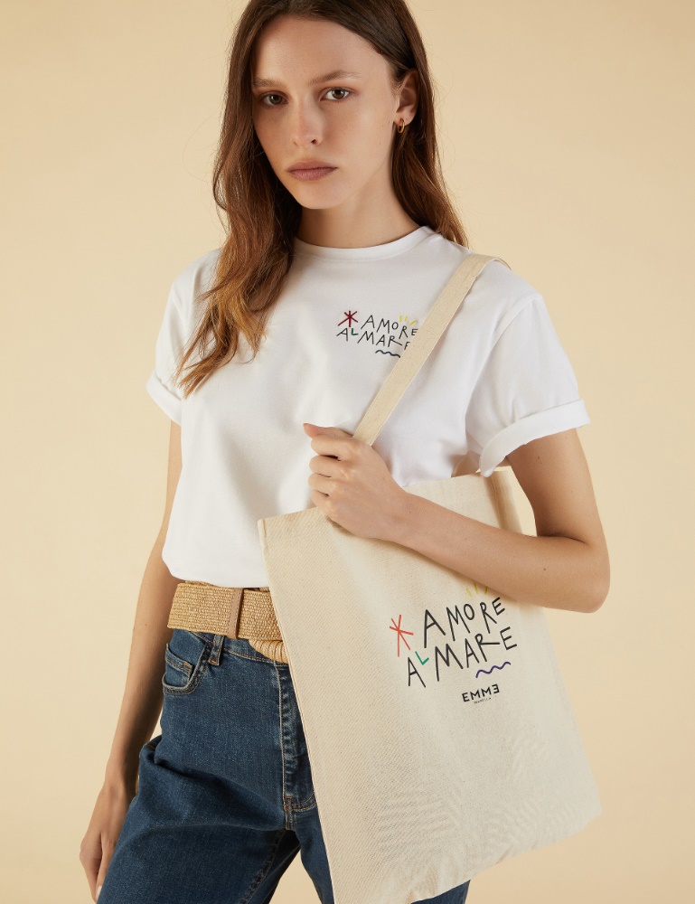 T-Shirt mit Print - Weiss - Emme 