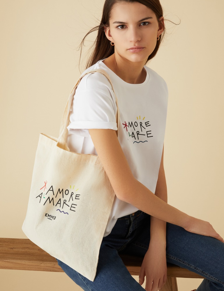 T-shirt con stampa - Bianco ottico - Emme 