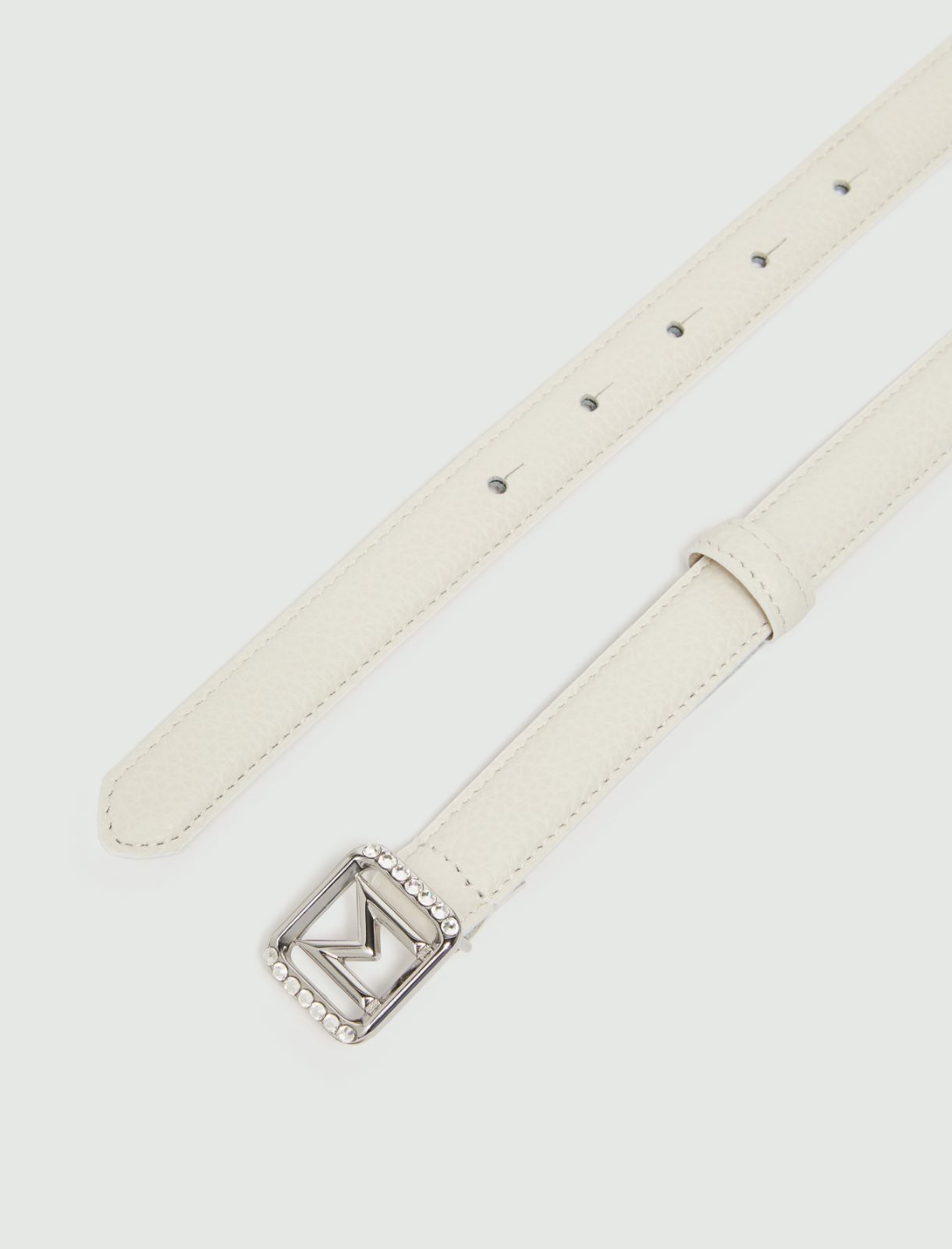 Leather belt - White - Marina Rinaldi - 2