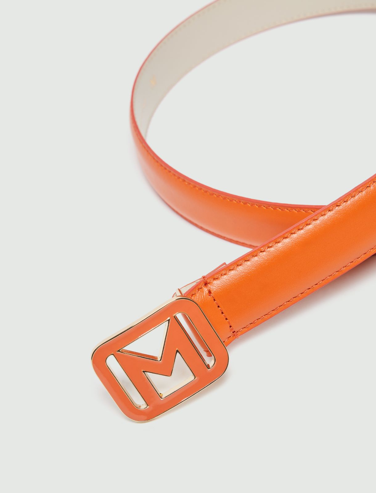 Leather belt - Orange - Marina Rinaldi - 2