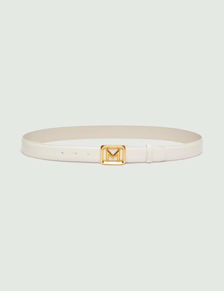 Leather belt - White - Marina Rinaldi