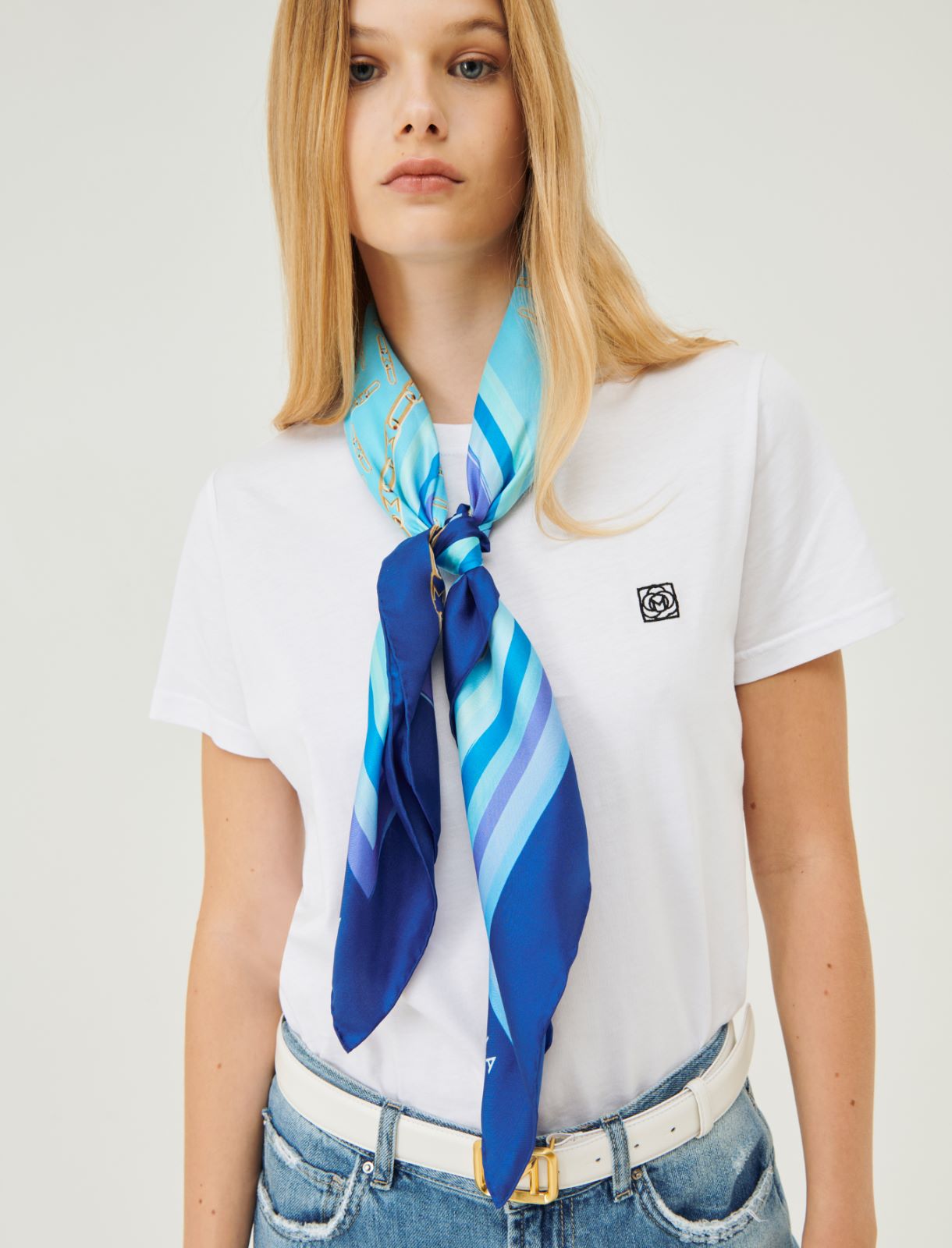 Logo neckerchief - Light blue - Marina Rinaldi - 3