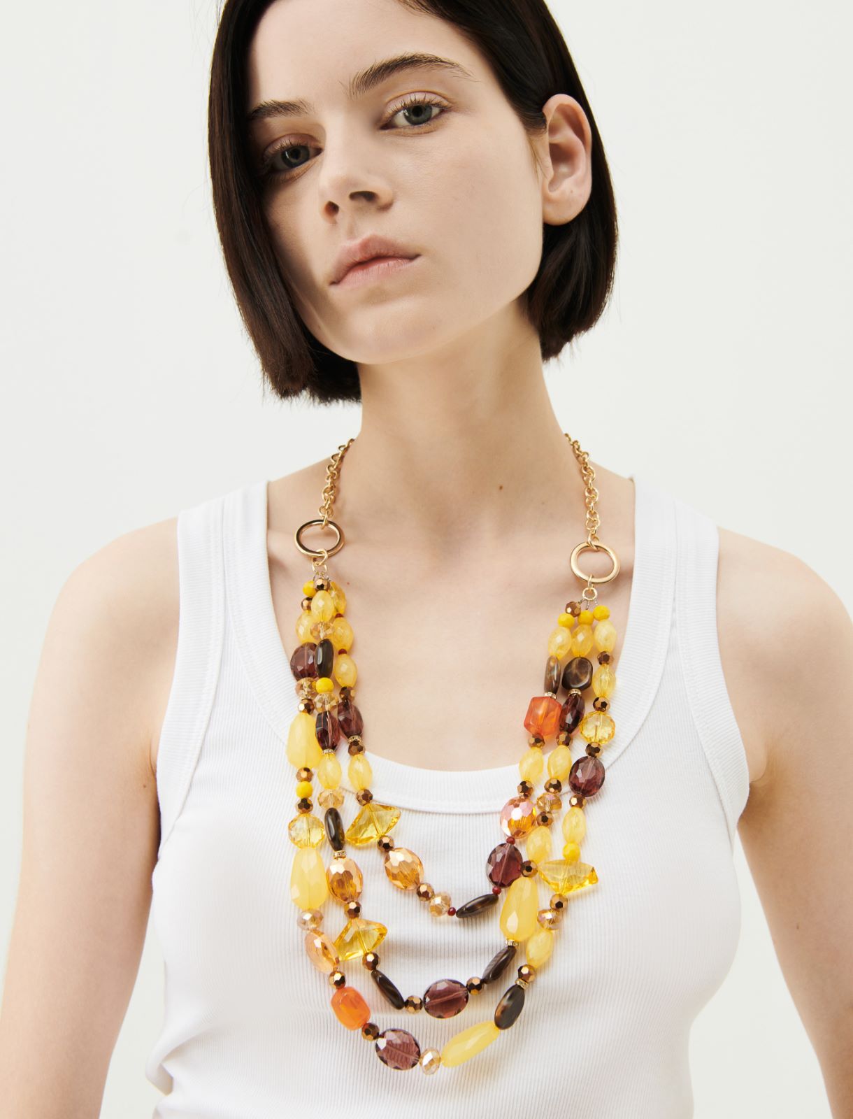 Multi-strand necklace - Yellow - Marella - 3