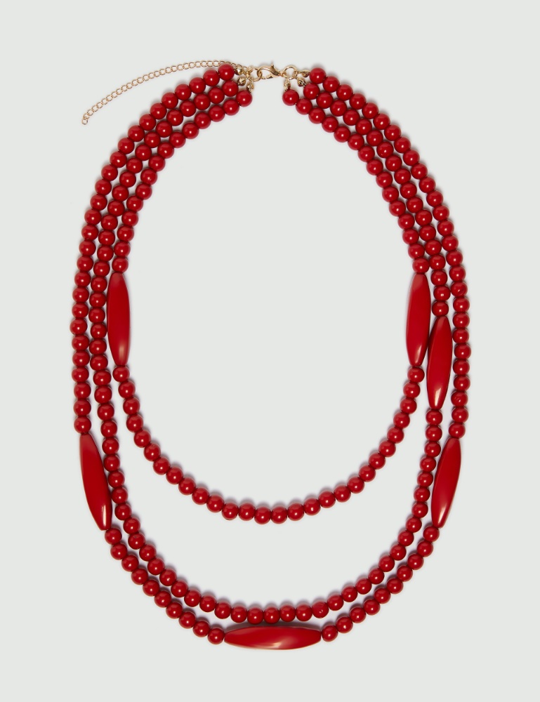 Mehrreihige Halskette - Rot - Marella