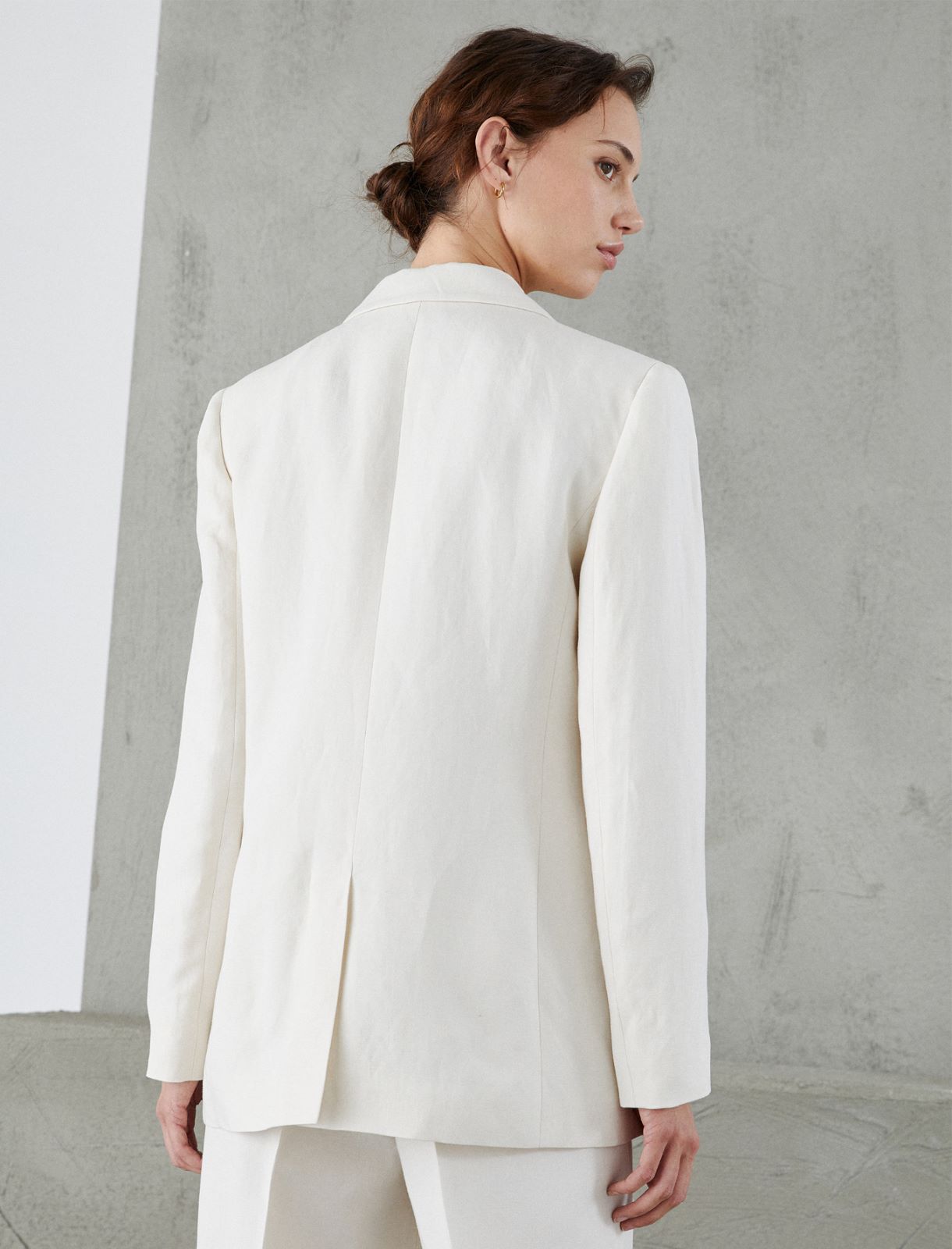 Linen-blend blazer - White - Marella - 2