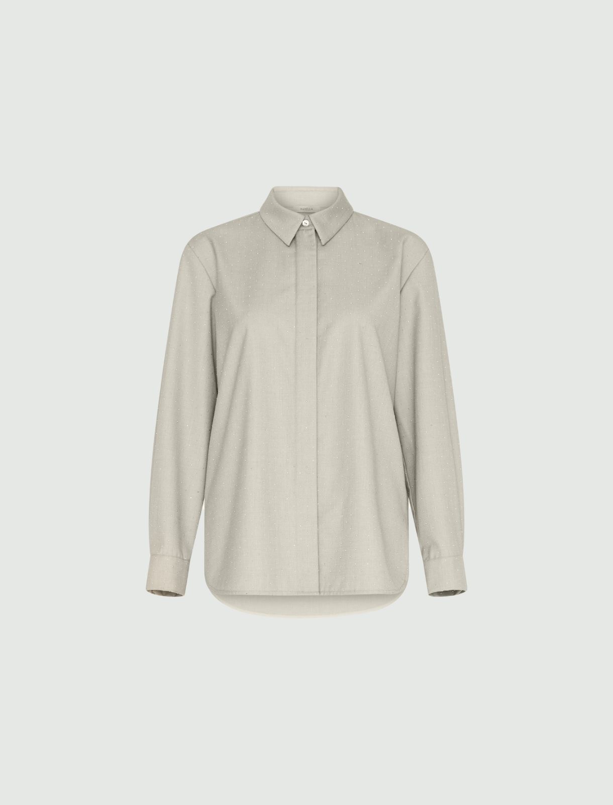 Twill shirt with micro studs - Sand - Marina Rinaldi - 5
