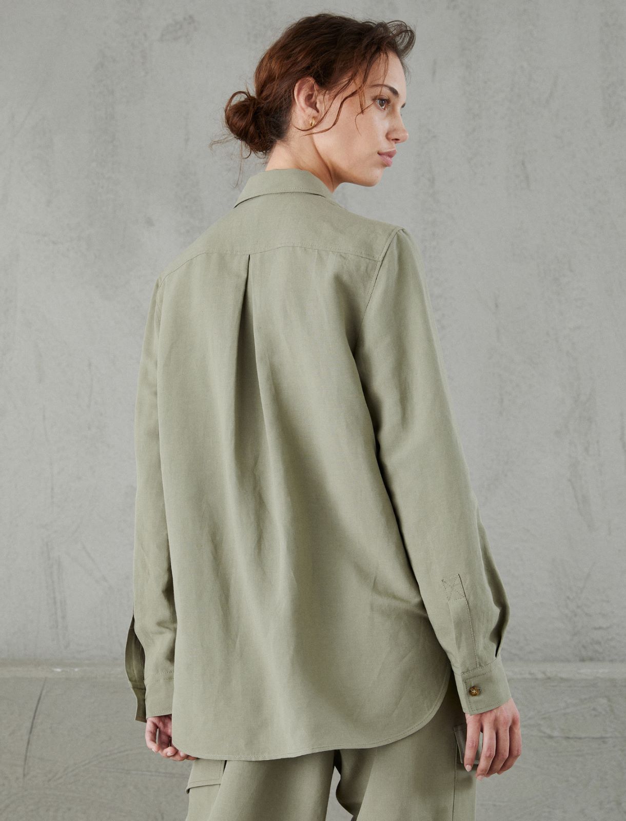 Linen-blend shirt - Kaki - Marella - 2