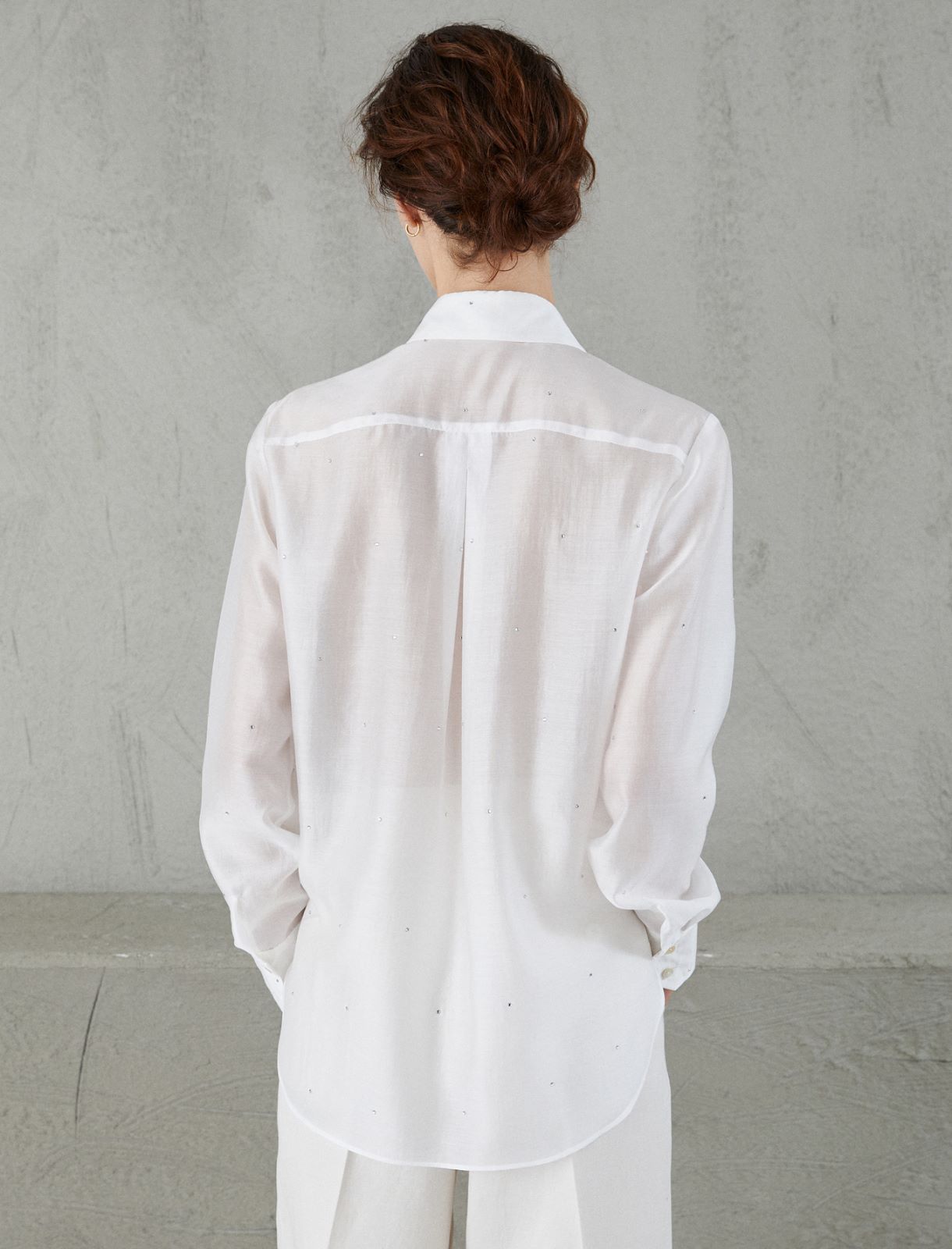 Rhinestone shirt - White - Marella - 2