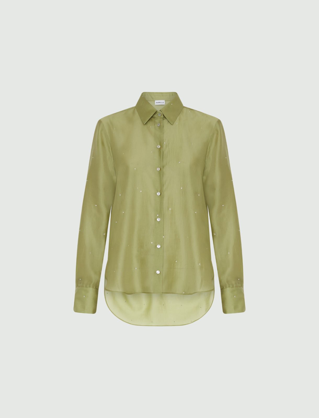 Rhinestone shirt - Avocado - Marella - 5
