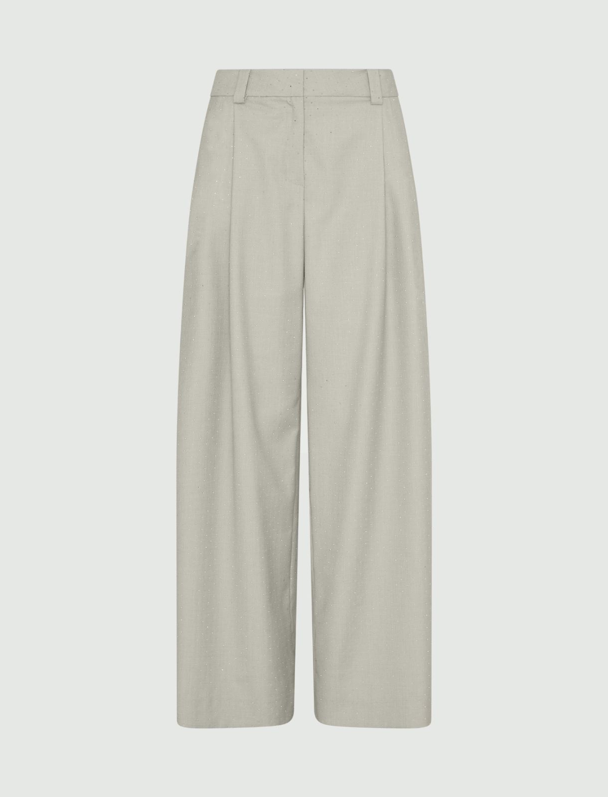 Pantalon jambe large habillé de micro clous - Sable - Marella - 5