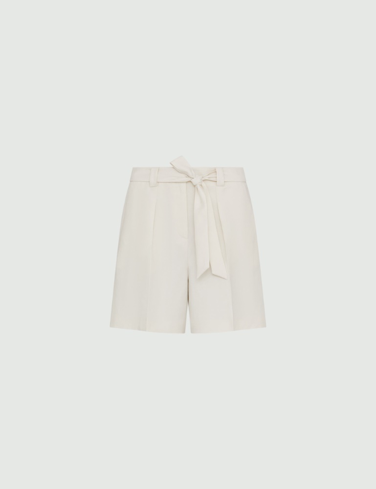 Linen-blend shorts - White - Marella - 2