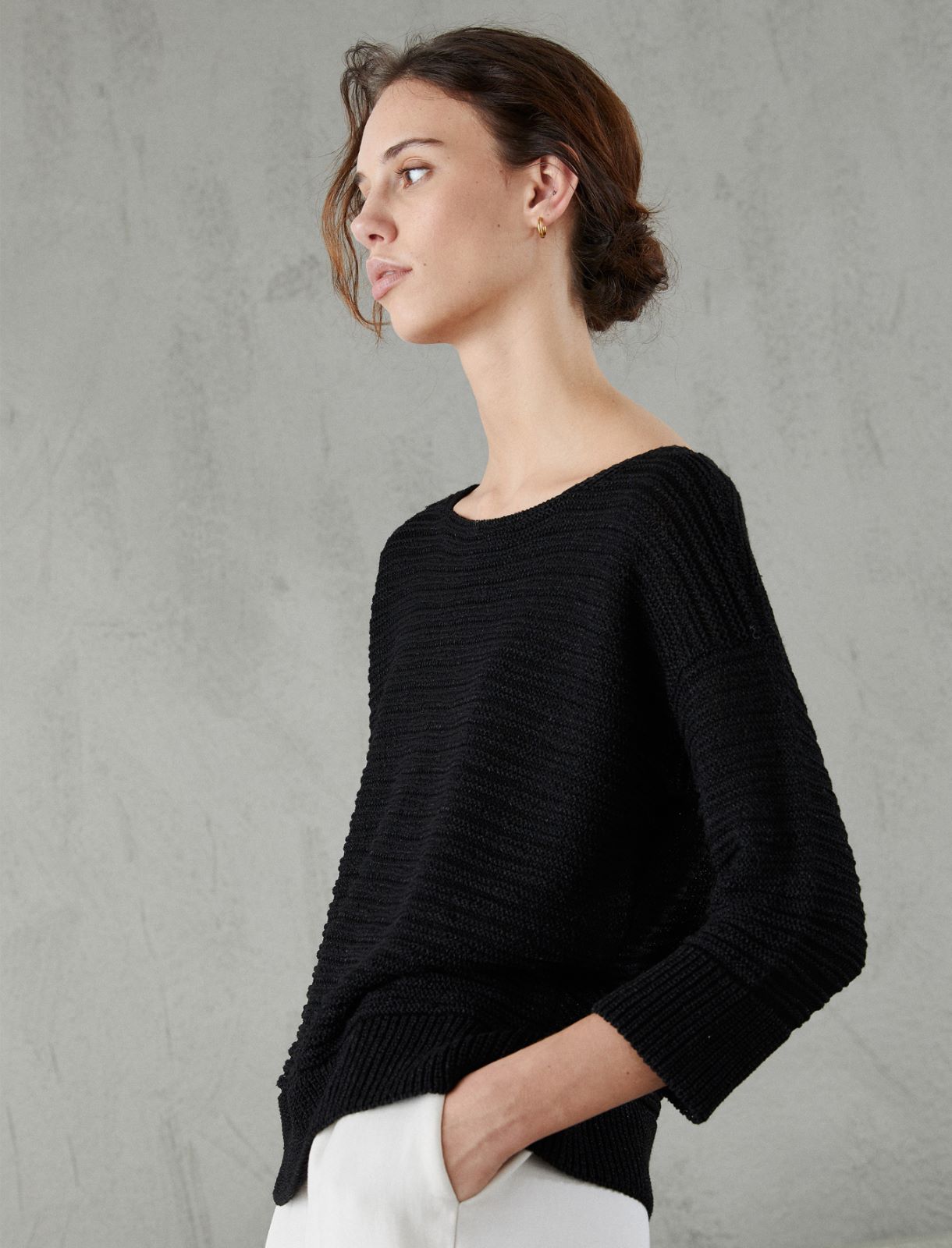 Boxy sweater - Black - Marella - 3