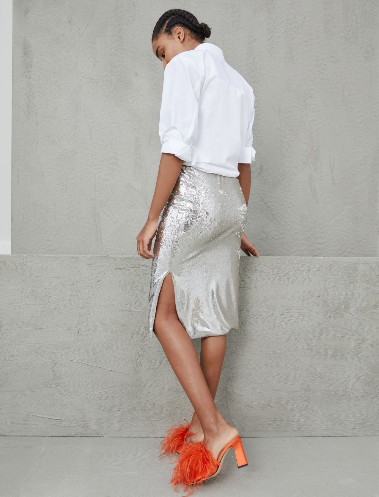 Sequin skirt - Silver - Marina Rinaldi - 3