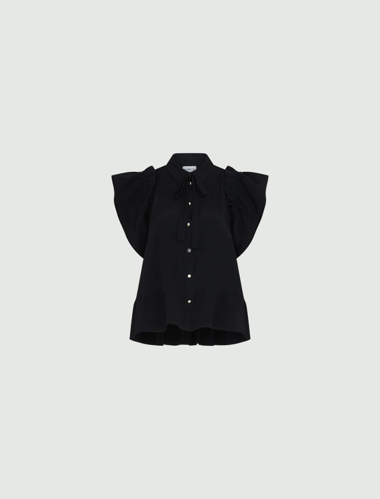 Silk-blend shirt - Black - Marella - 5