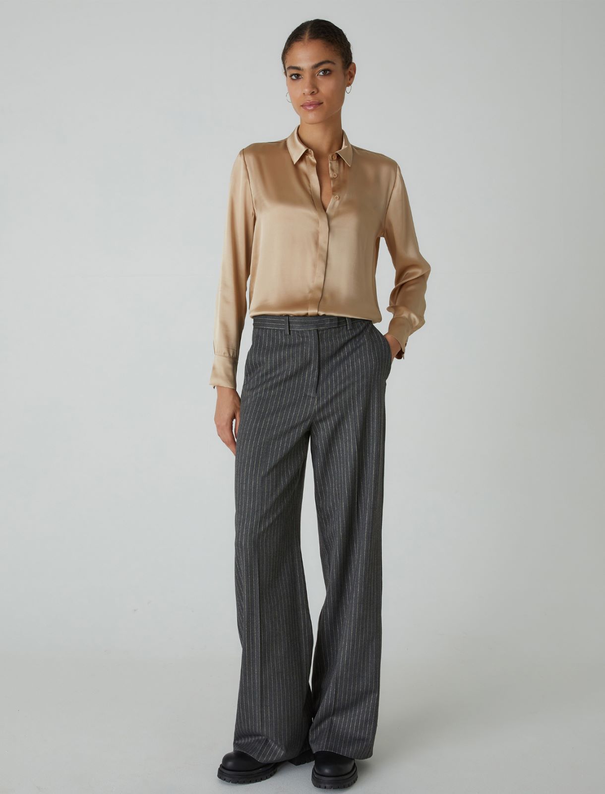 Wide-leg trousers - Medium grey - Marella