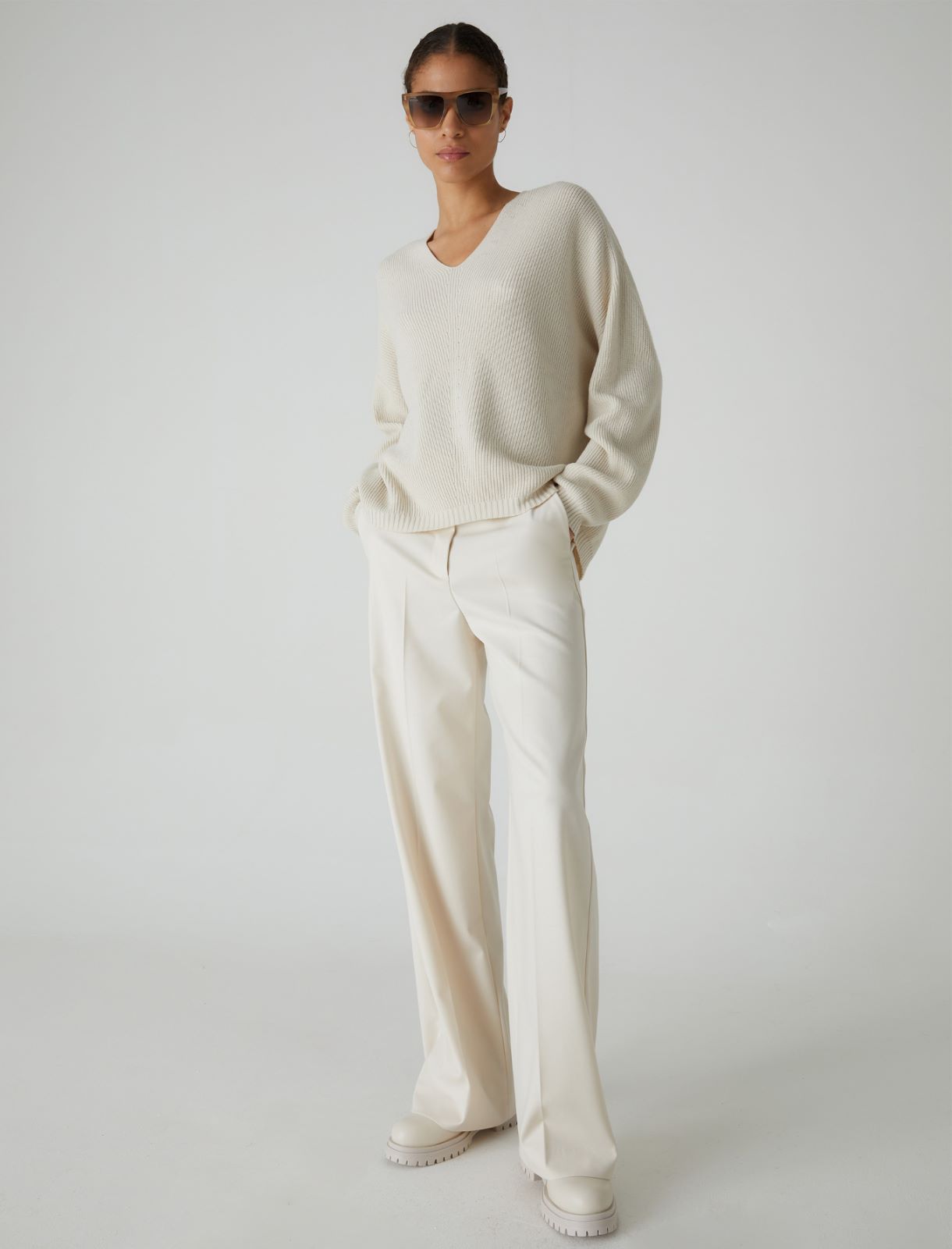Boxy sweater - Wool white - Marella