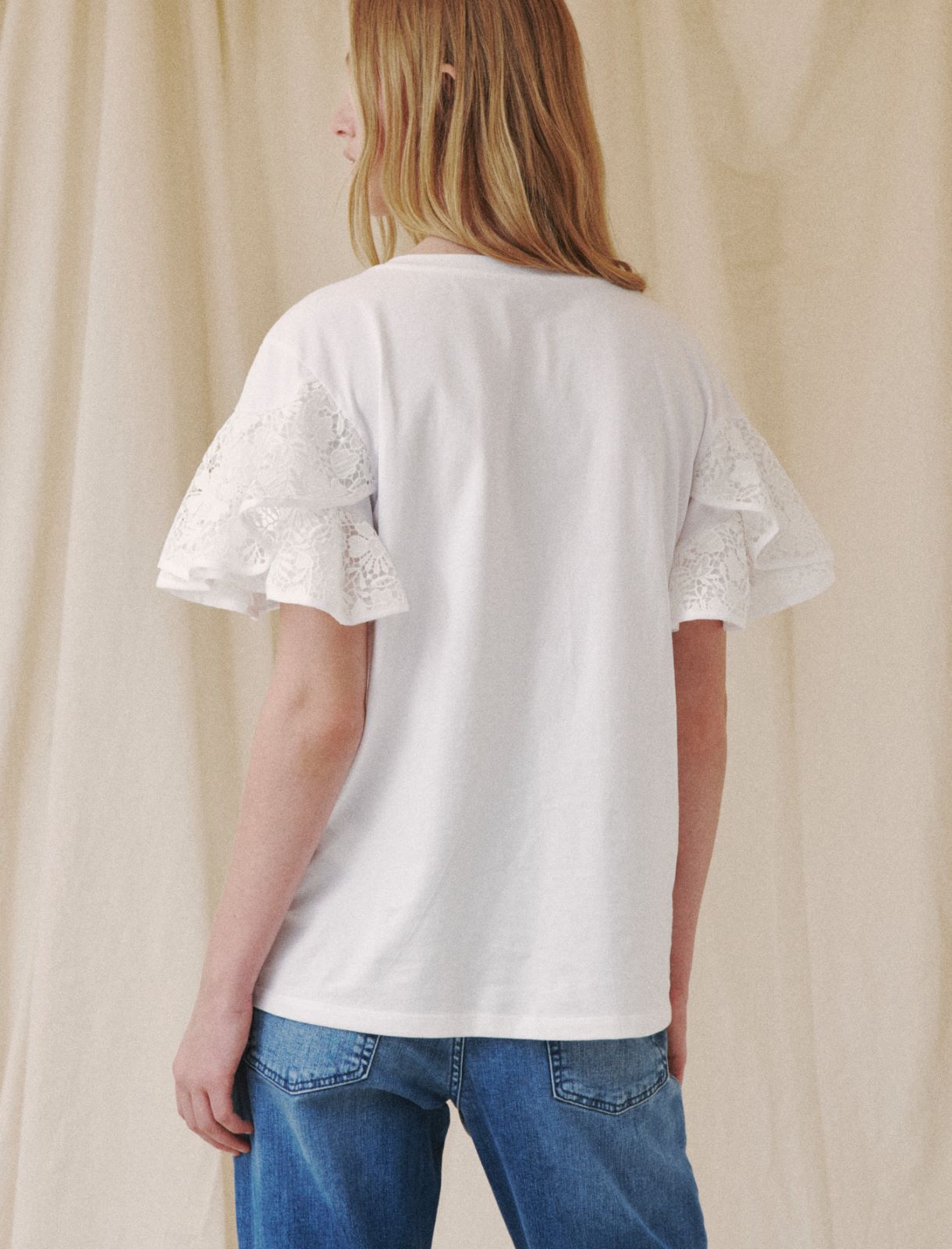 T-shirt with lace - White - Marella - 2