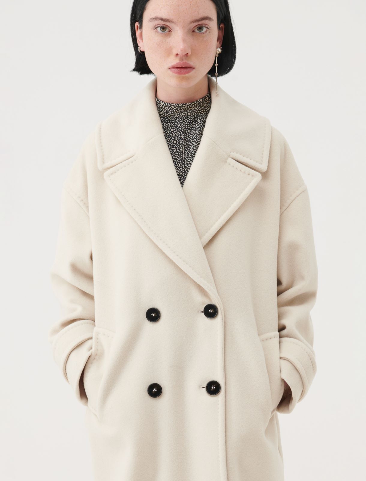 Oversized coat - White - Marella - 4