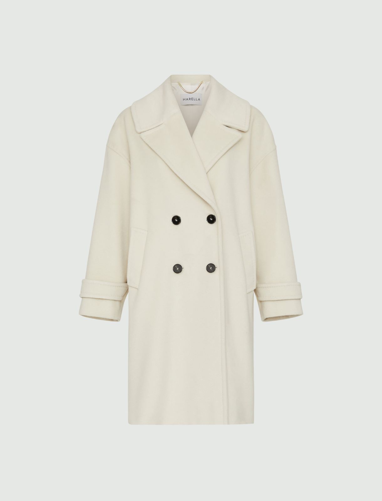 Oversized coat - White - Marella - 5