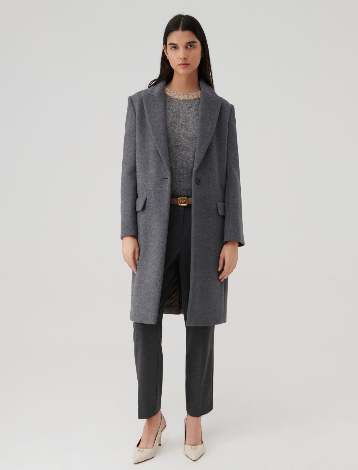 Cloth coat - Melange grey - Marella - 2