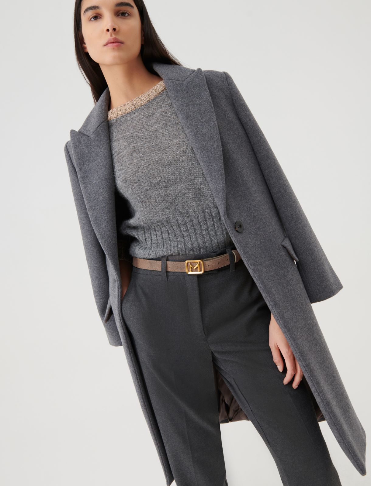 Cloth coat - Melange grey - Marella - 3