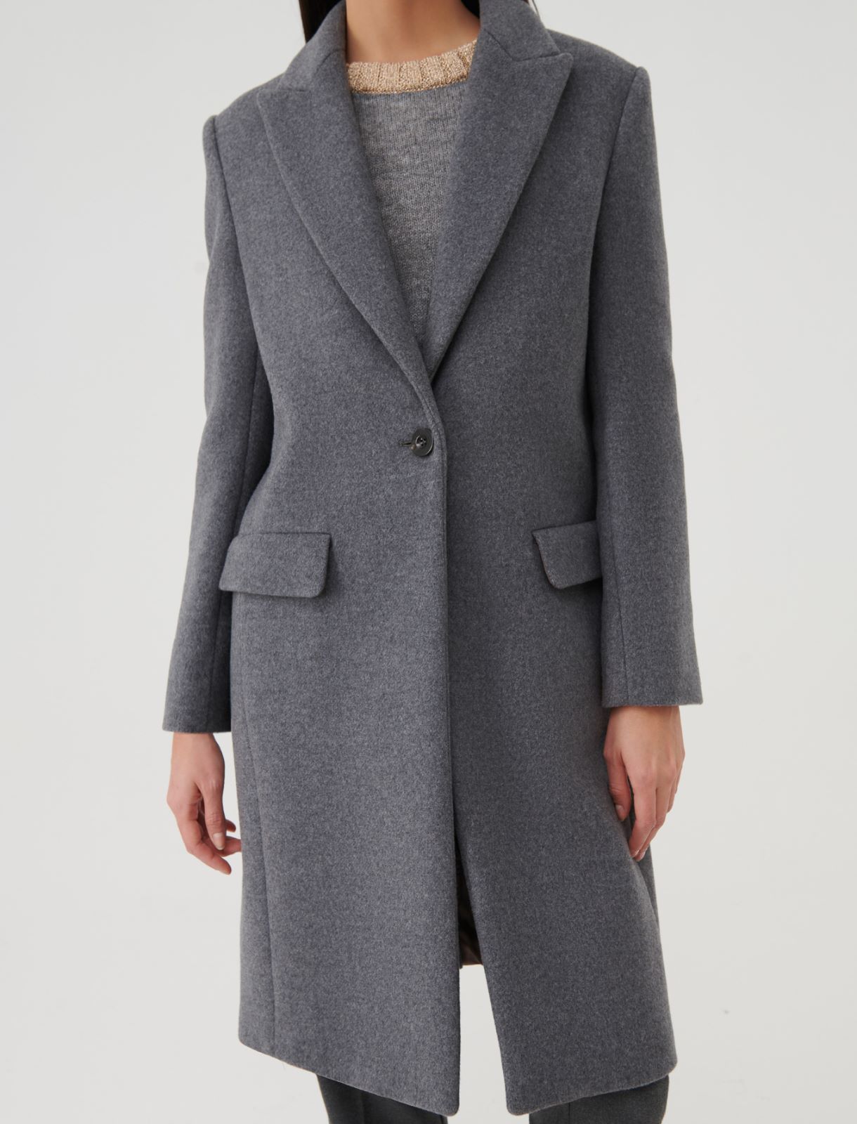 Cloth coat - Melange grey - Marella - 4