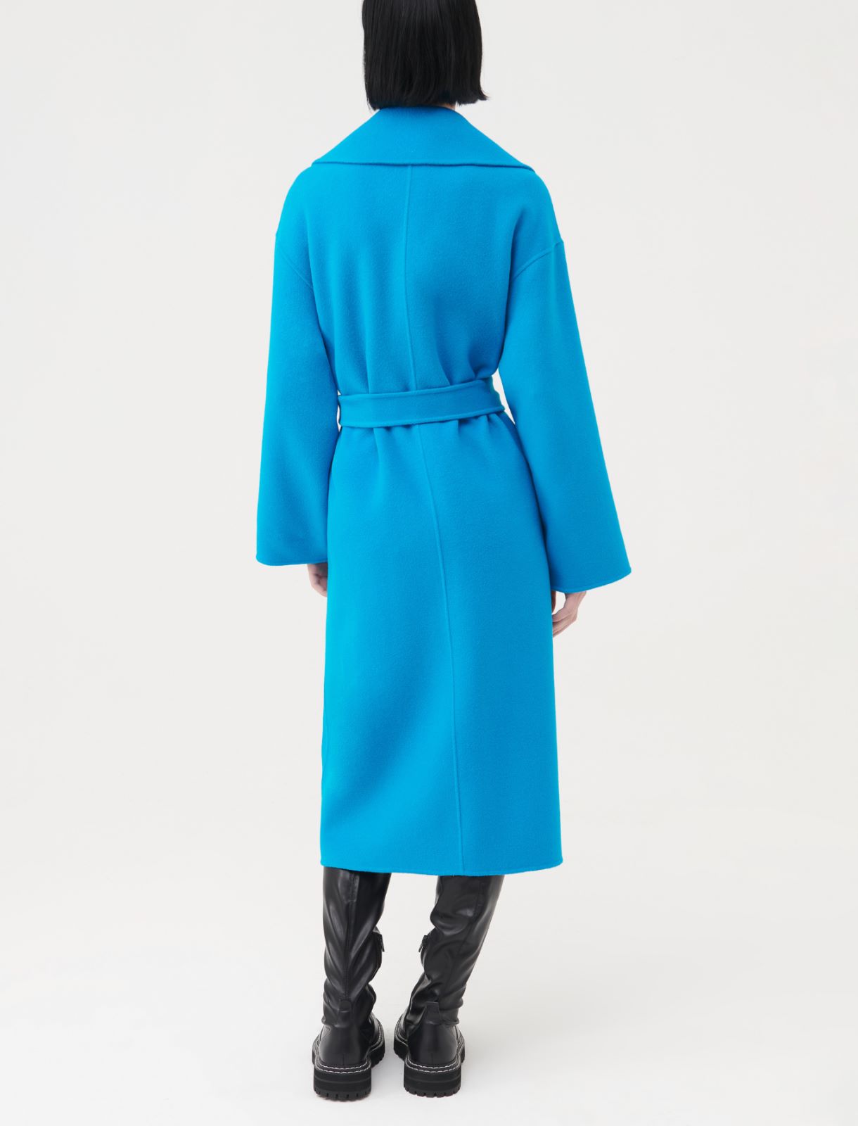 Belted coat - Turquoise - Marella - 2