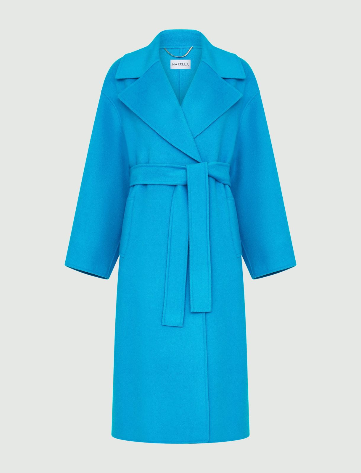 Manteau avec ceinture - Turquoise - Marella - 5