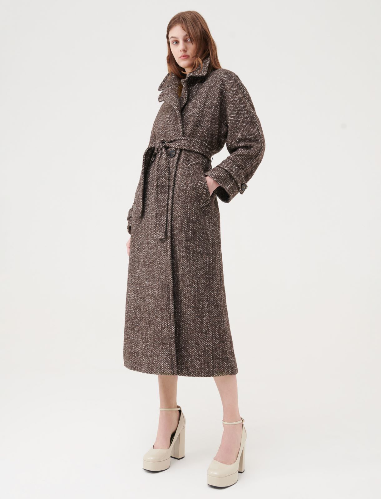 Double-breasted coat - Brown - Marella