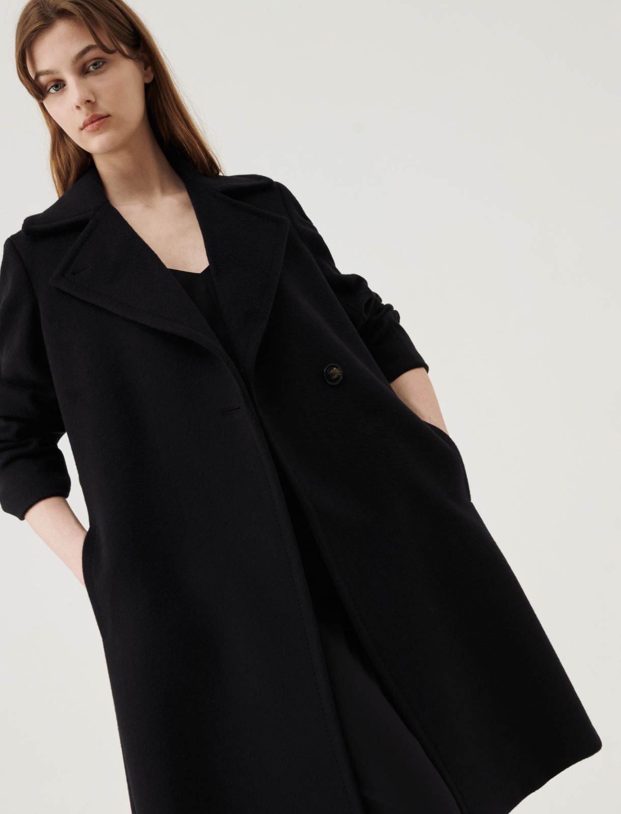 Manteau avec ceinture - Noir - Marella - 3