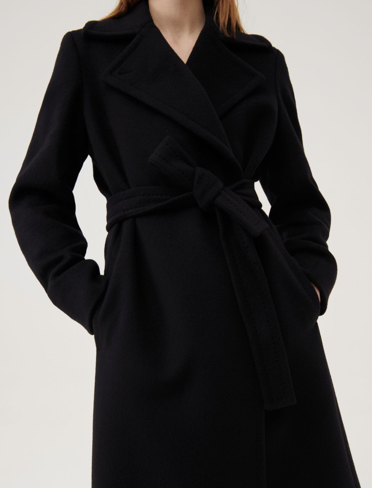Manteau avec ceinture - Noir - Marella - 4