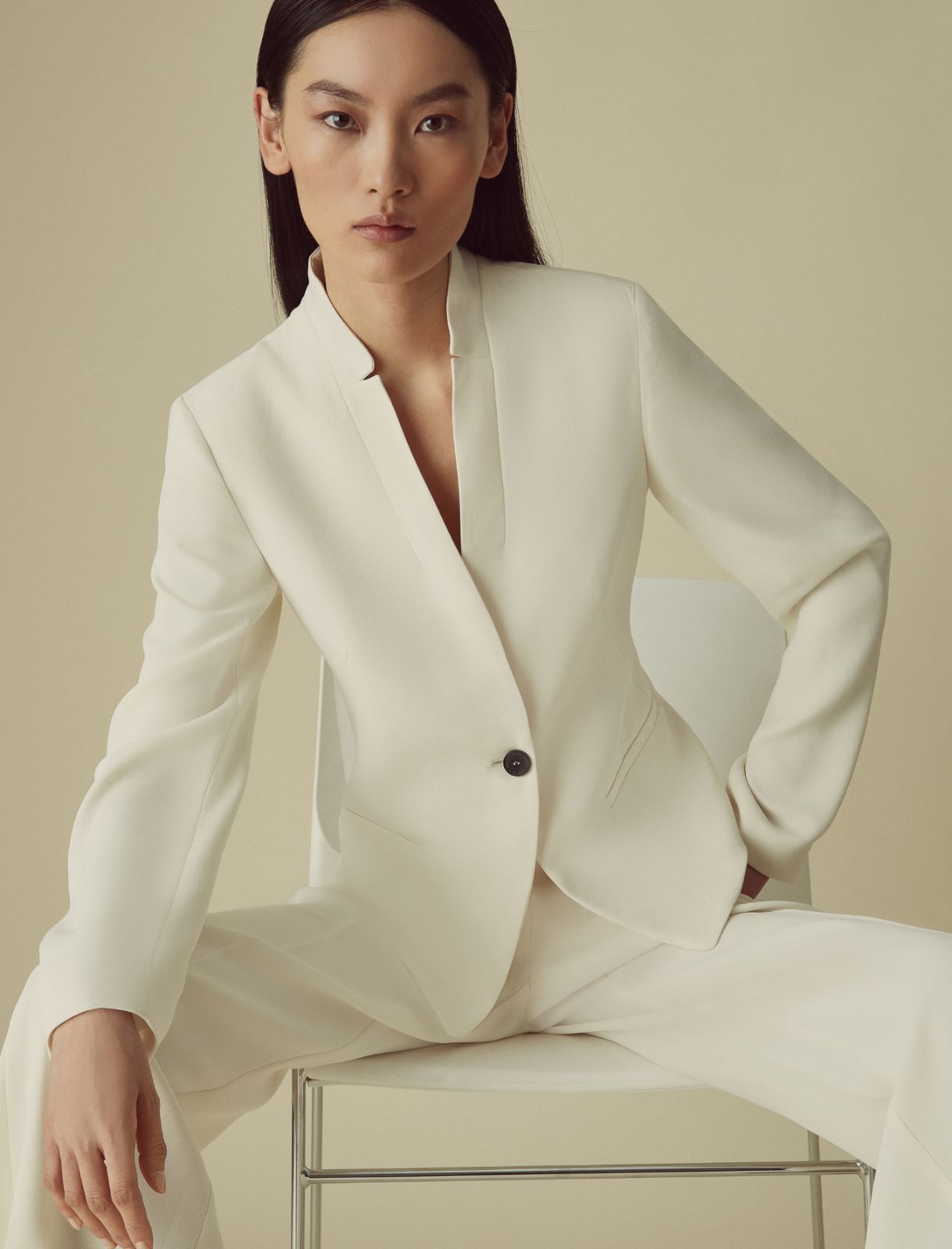 Semi-fitted blazer - Wool white - Marella - 3