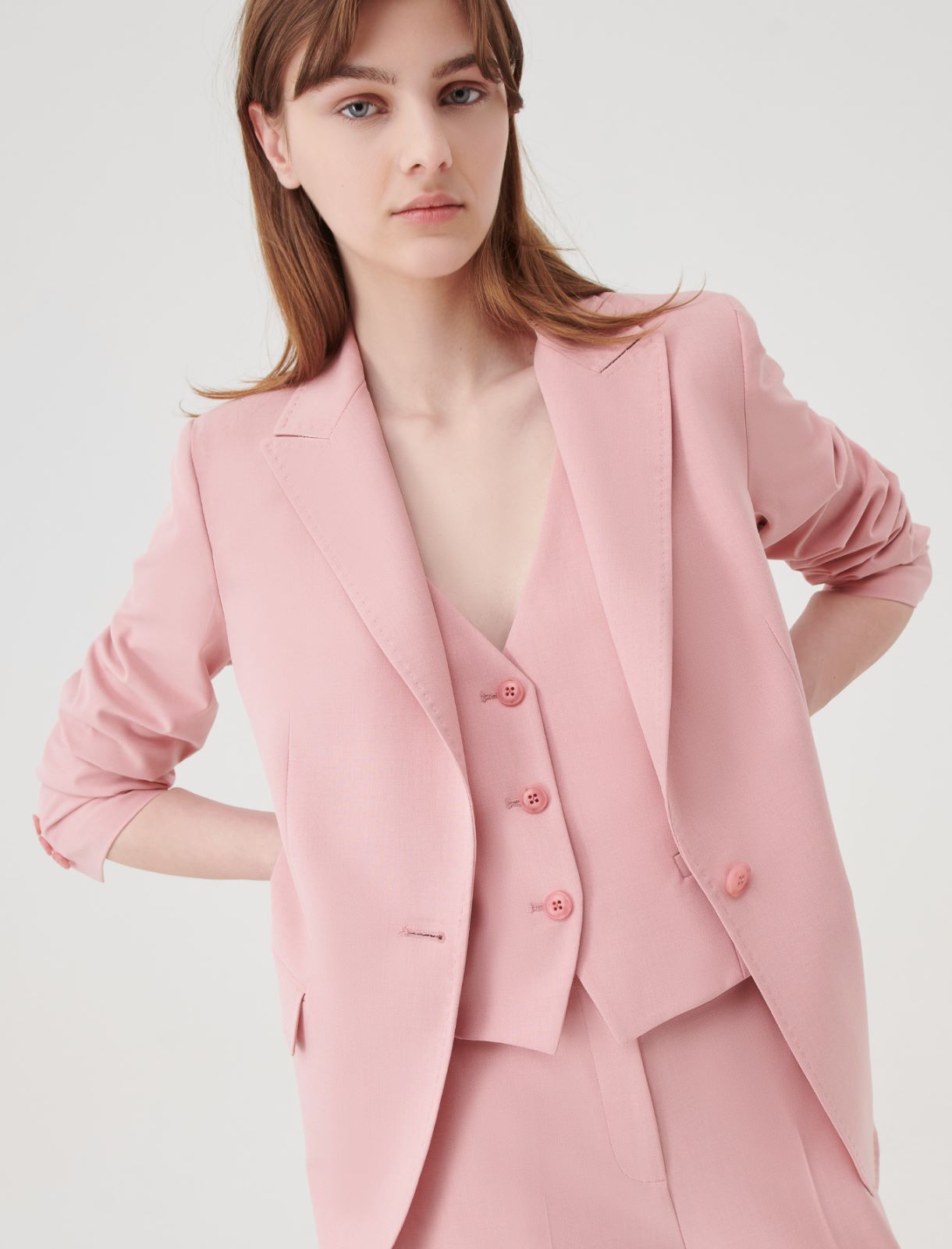 Semi-fitted blazer - Pink - Marella - 3