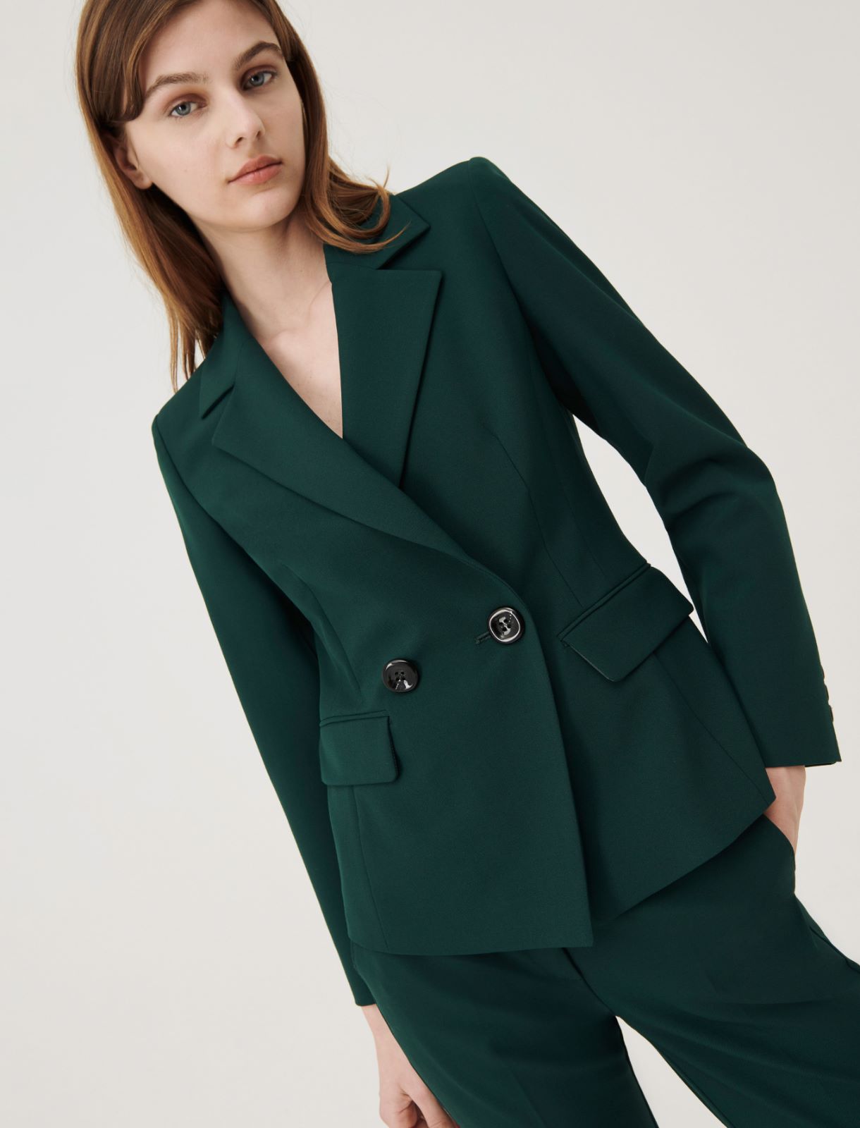 Double-breasted blazer, dark green | Marella