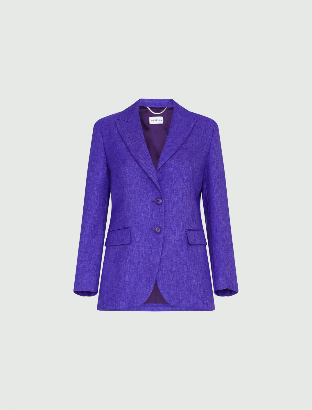 Single-breasted blazer - Dark violet - Marella - 2