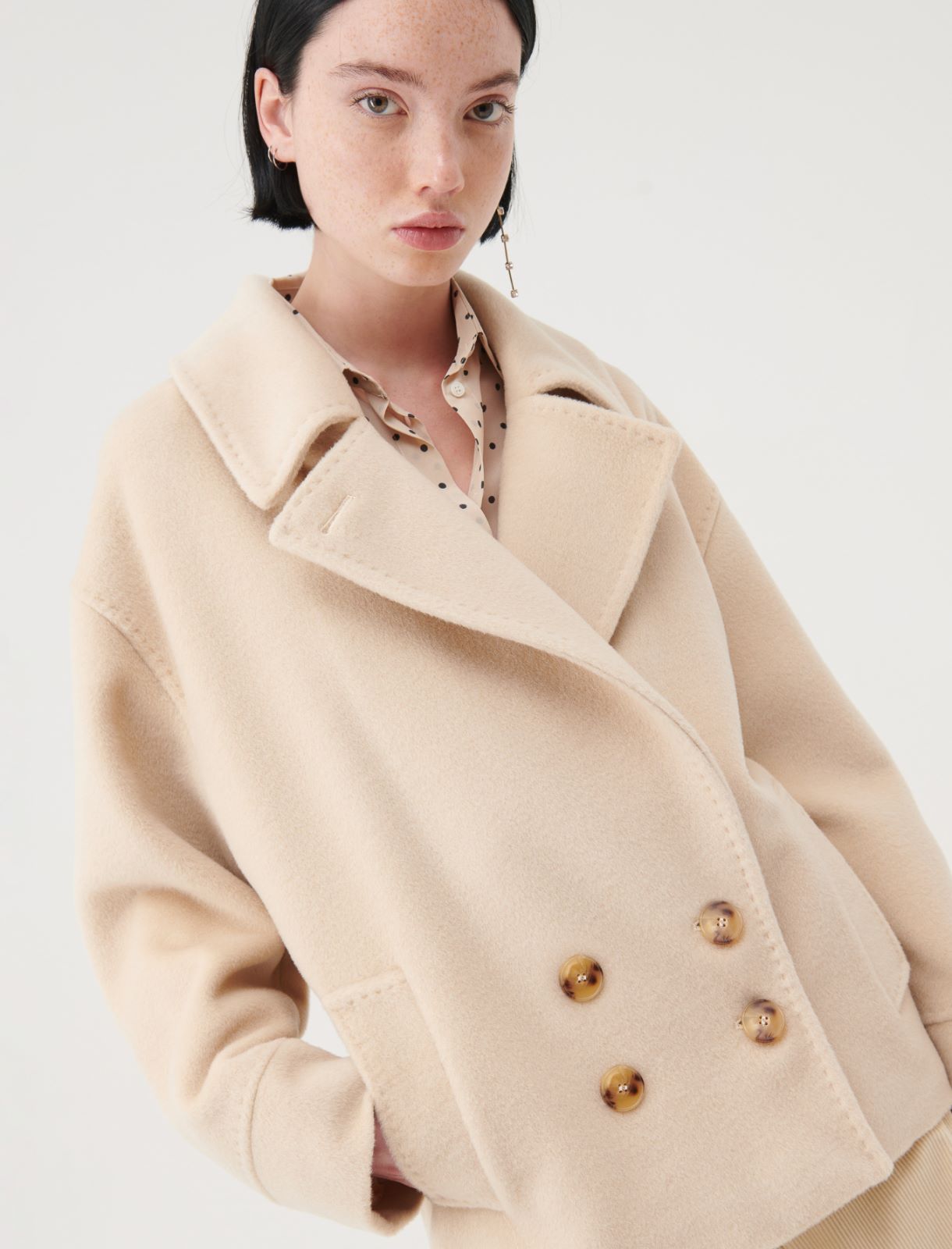 Double-breasted pea coat, ivory | Marella