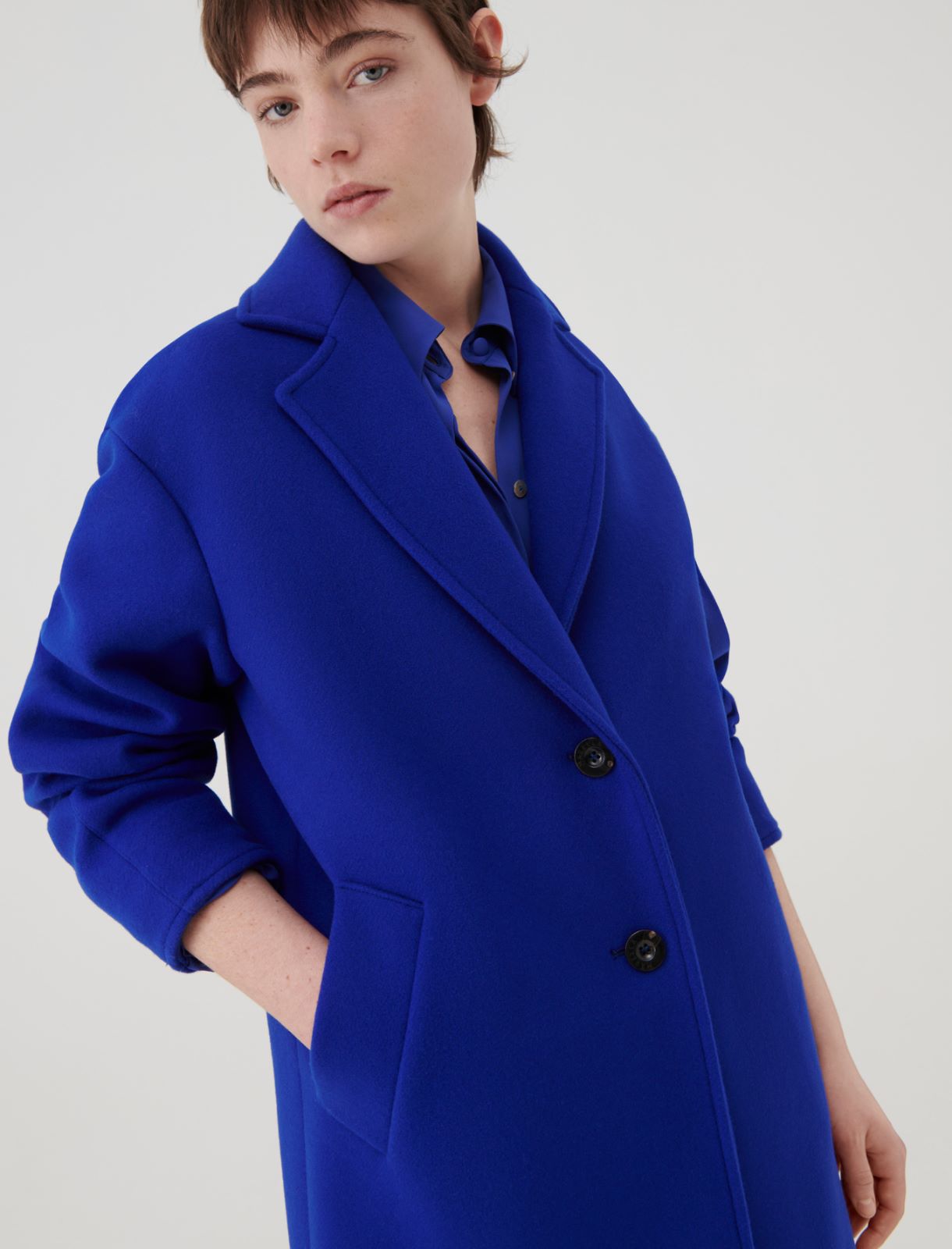 Cloth coat - Cornflower blue - Marella - 3