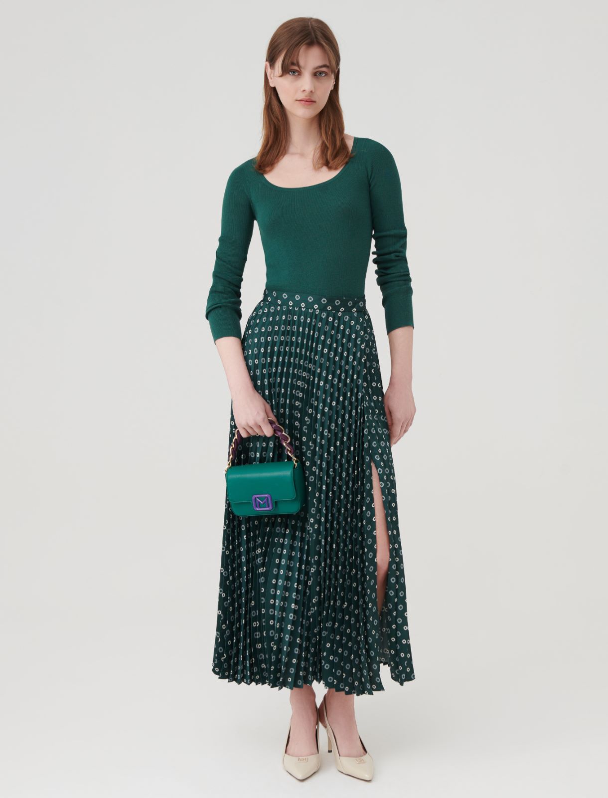 Pleated skirt - Dark green - Marella