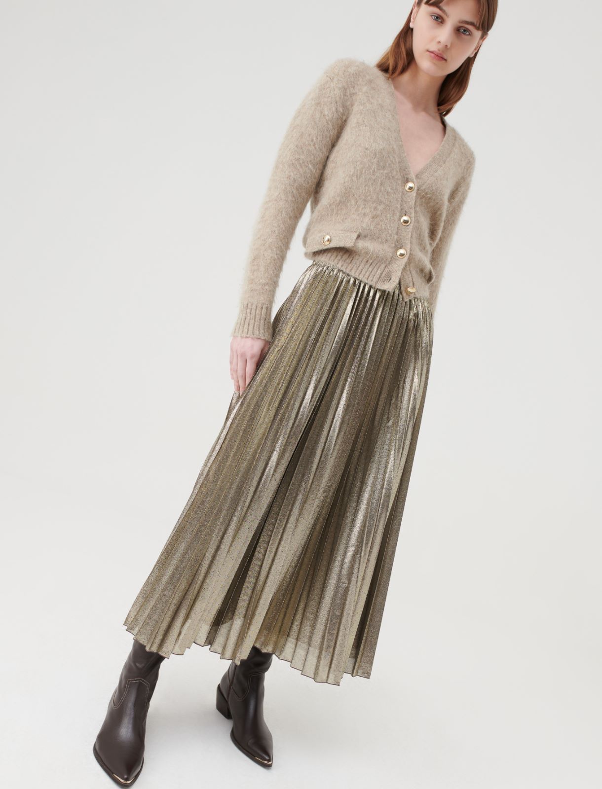Pleated skirt - Light gold - Marella - 3