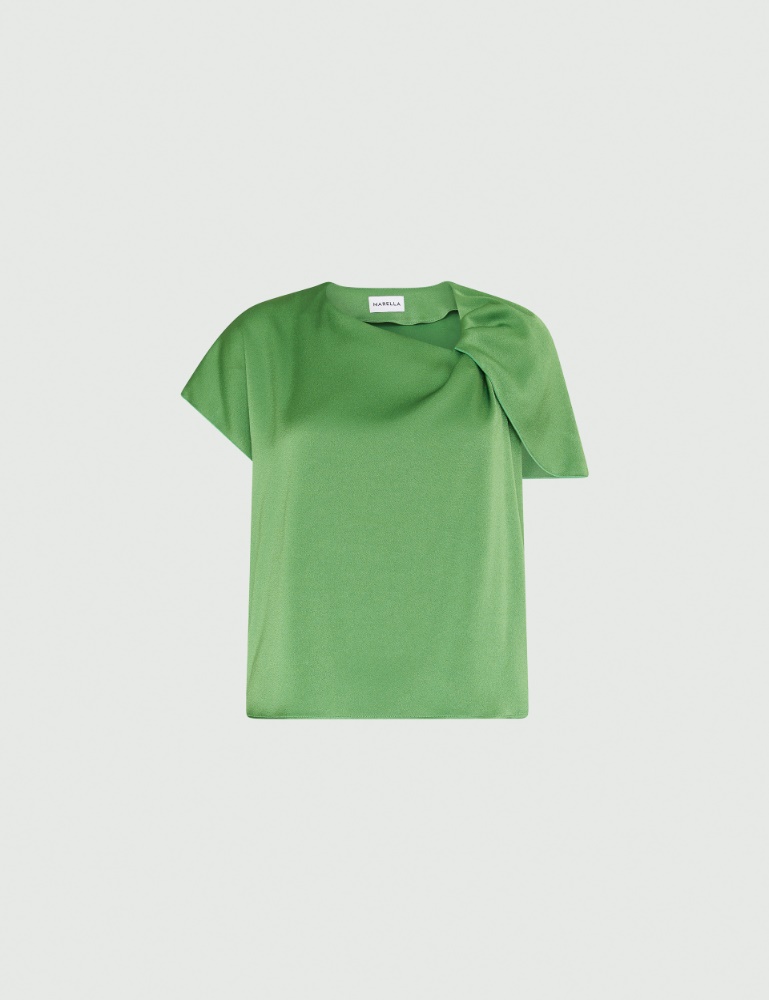 Satynowa bluzka - Soczysty zielony - Marella - 2