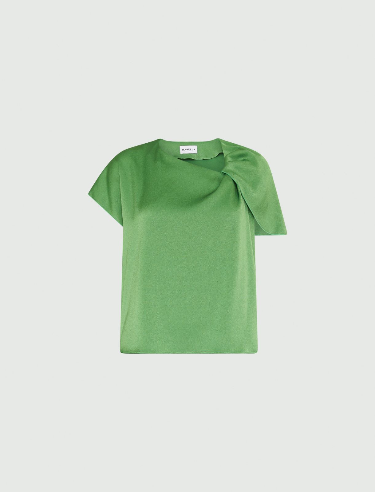 Satin blouse - Grass green - Marella - 5