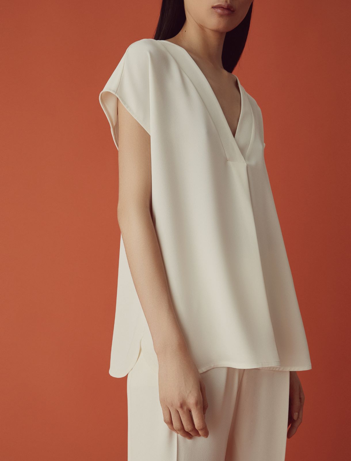 Satin blouse - Wool white - Marella - 4