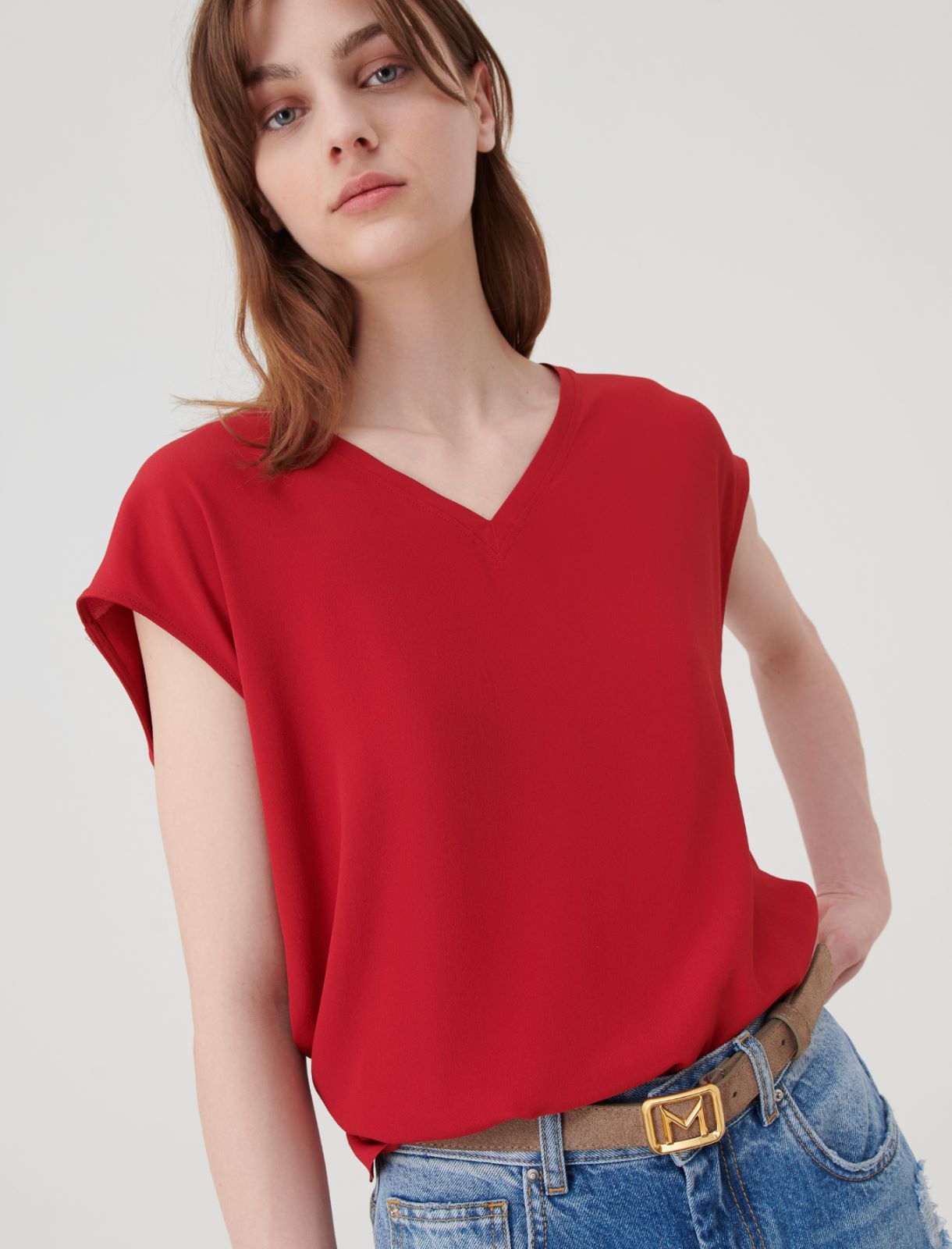 Crepe blouse - Red - Marella - 3