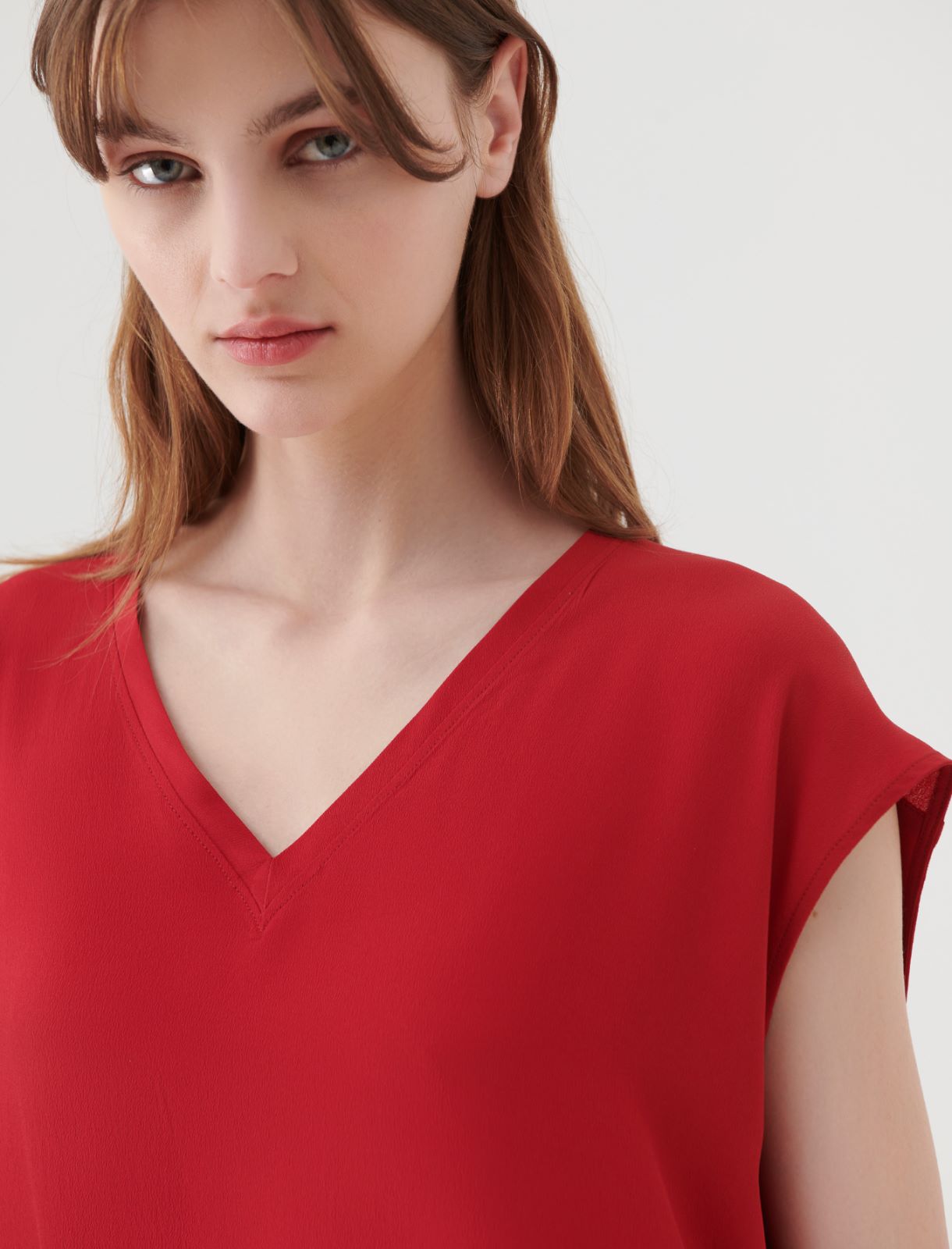 Crepe blouse - Red - Marella - 4