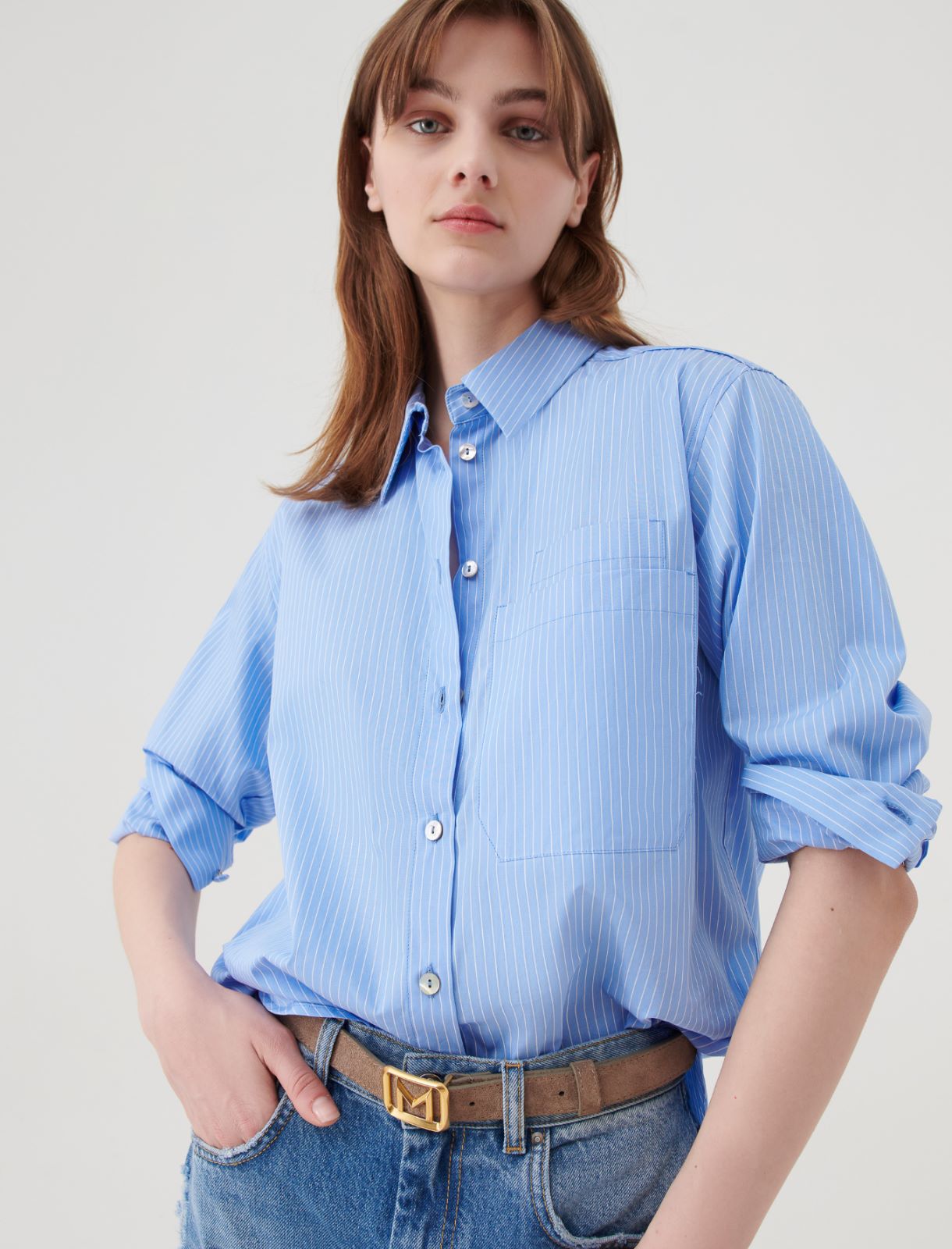 Oversized shirt - Deep blue - Marella - 3
