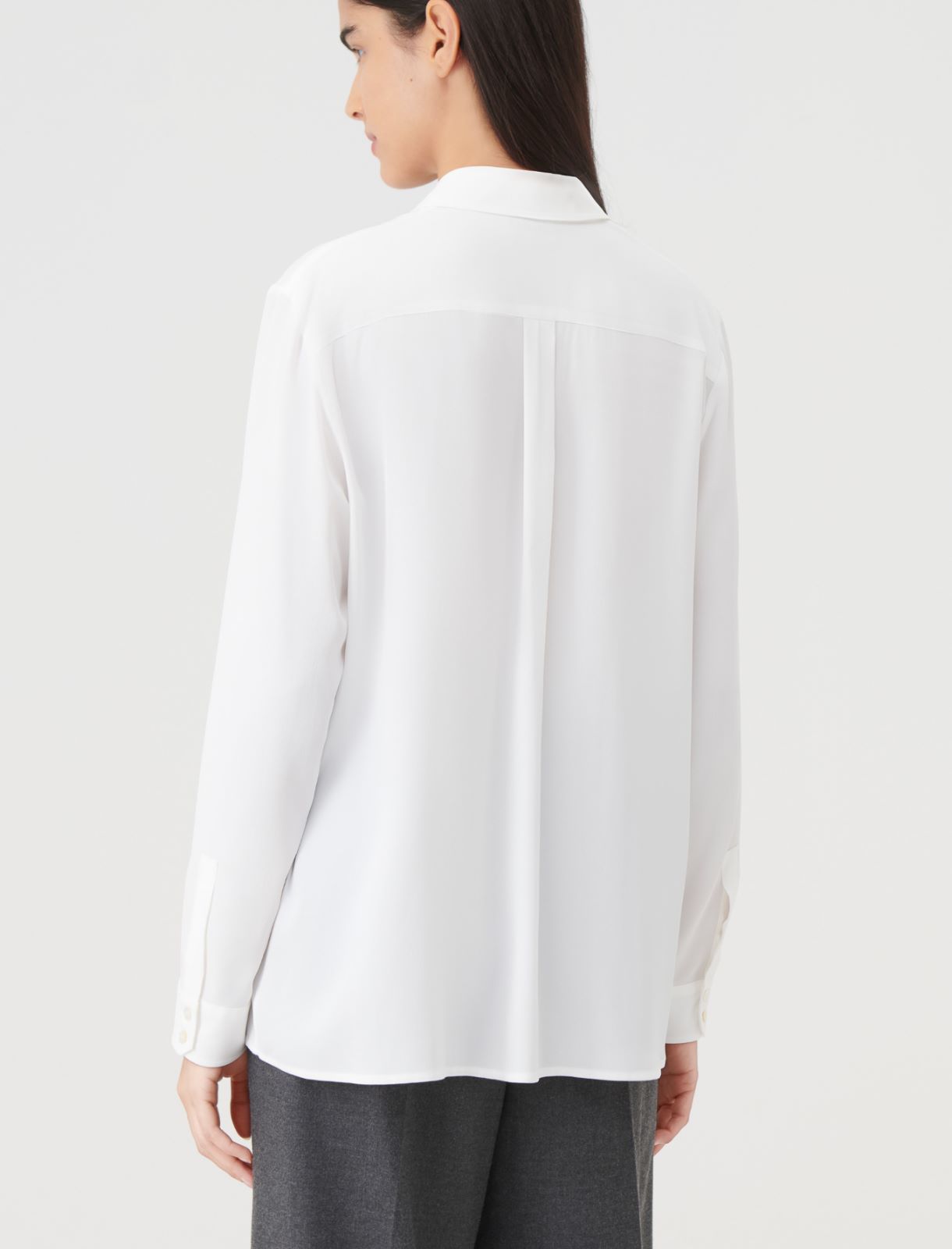 Crepe shirt - Wool white - Marella - 3