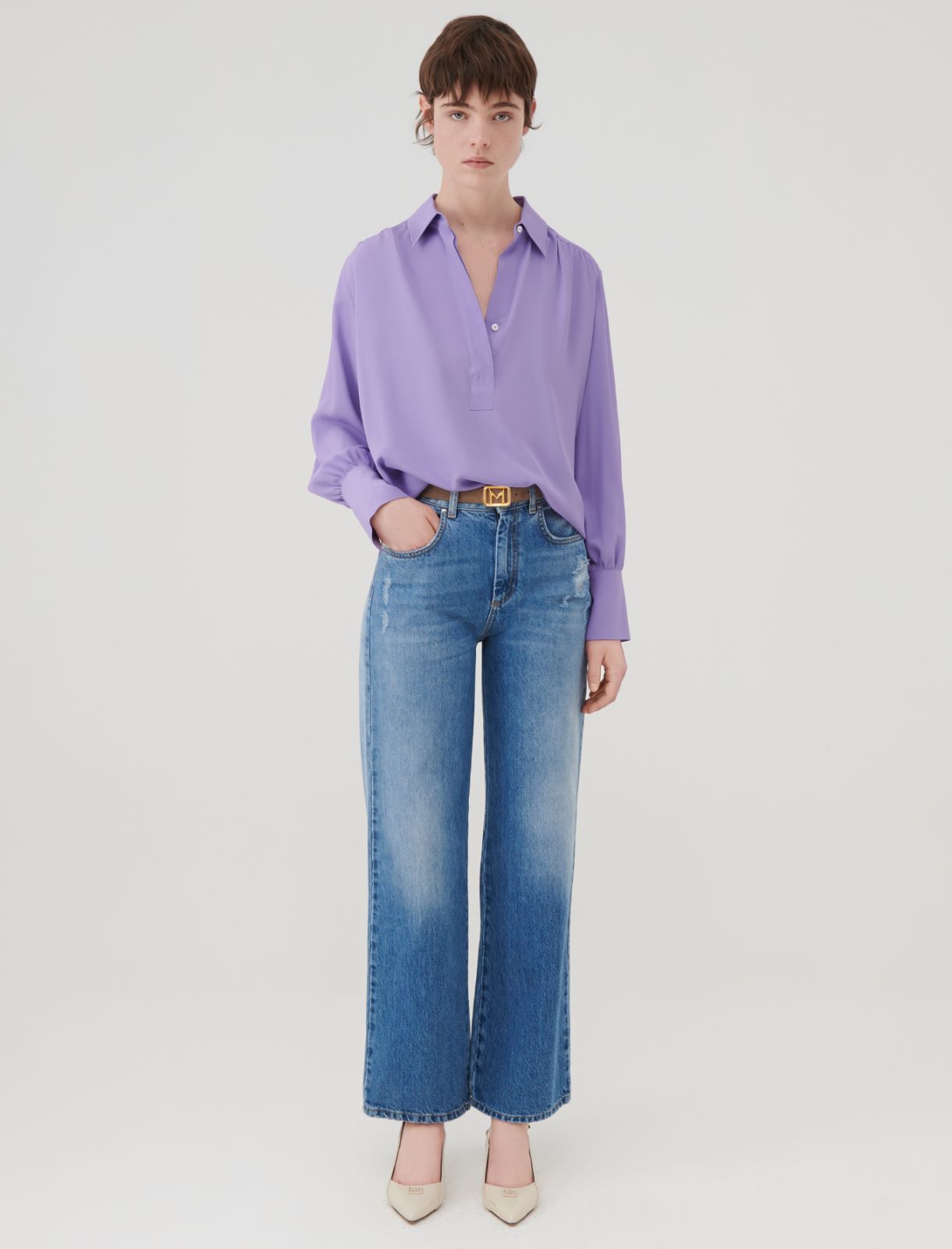 Marella blouse, lilac | Crepe