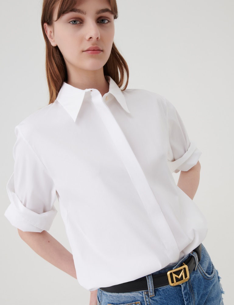 Camicia in popeline - Bianco ottico - Marella